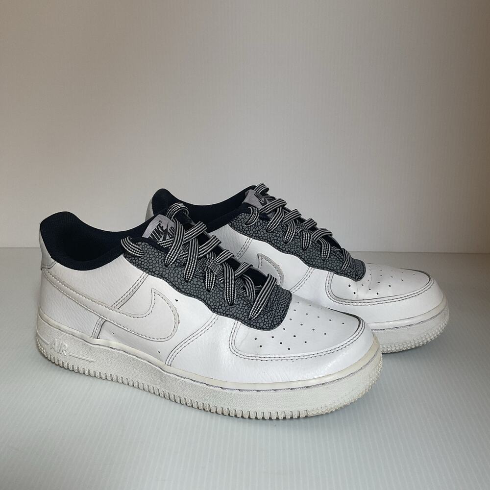 Nike Air Force 1 Low White Black Pebble Leather GS 5.5Y Women’s 7 AF1